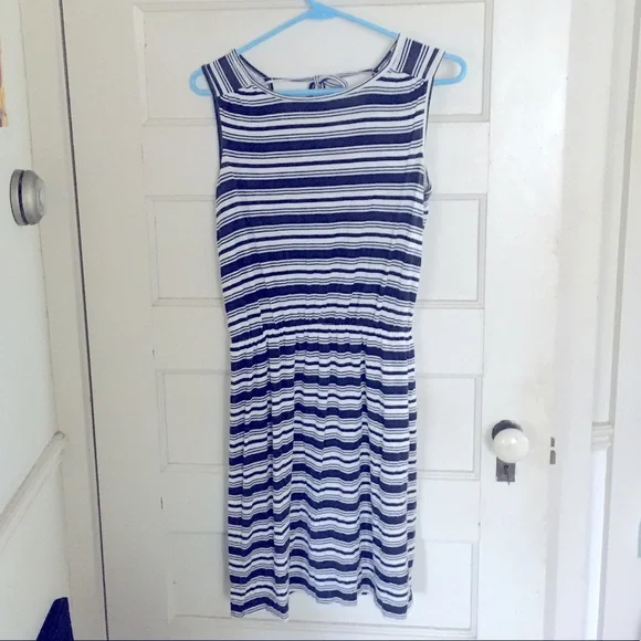 LOFT | Dresses | Ann Taylor Loft Navy Strips Jersey Dress | Poshmark